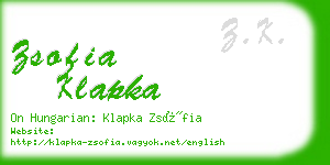 zsofia klapka business card